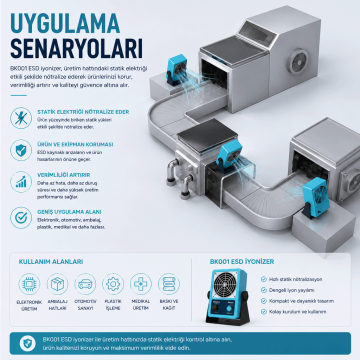 Bakon BK001 Masaüstü ESD İyonizer Hava Üfleyici