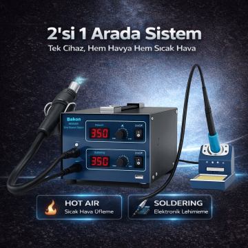 Bakon 852MX C210 Lehimleme ve Sıcak Hava İstasyonu 1000W