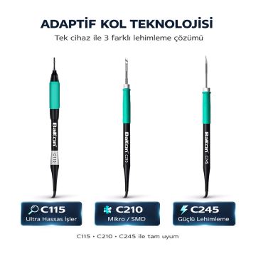 Bakon 852MX C210 Lehimleme ve Sıcak Hava İstasyonu 1000W