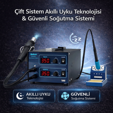 Bakon 852MX C210 Lehimleme ve Sıcak Hava İstasyonu 1000W