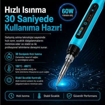 Bakon BK605D 60W Dijital Ekran Kalem Havya