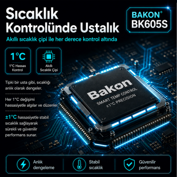Bakon BK605S 60W Ayarlı Analog Kalem Havya
