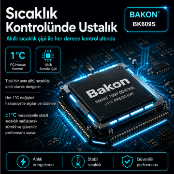 Bakon BK609S 90W Ayarlı Analog Kalem Havya