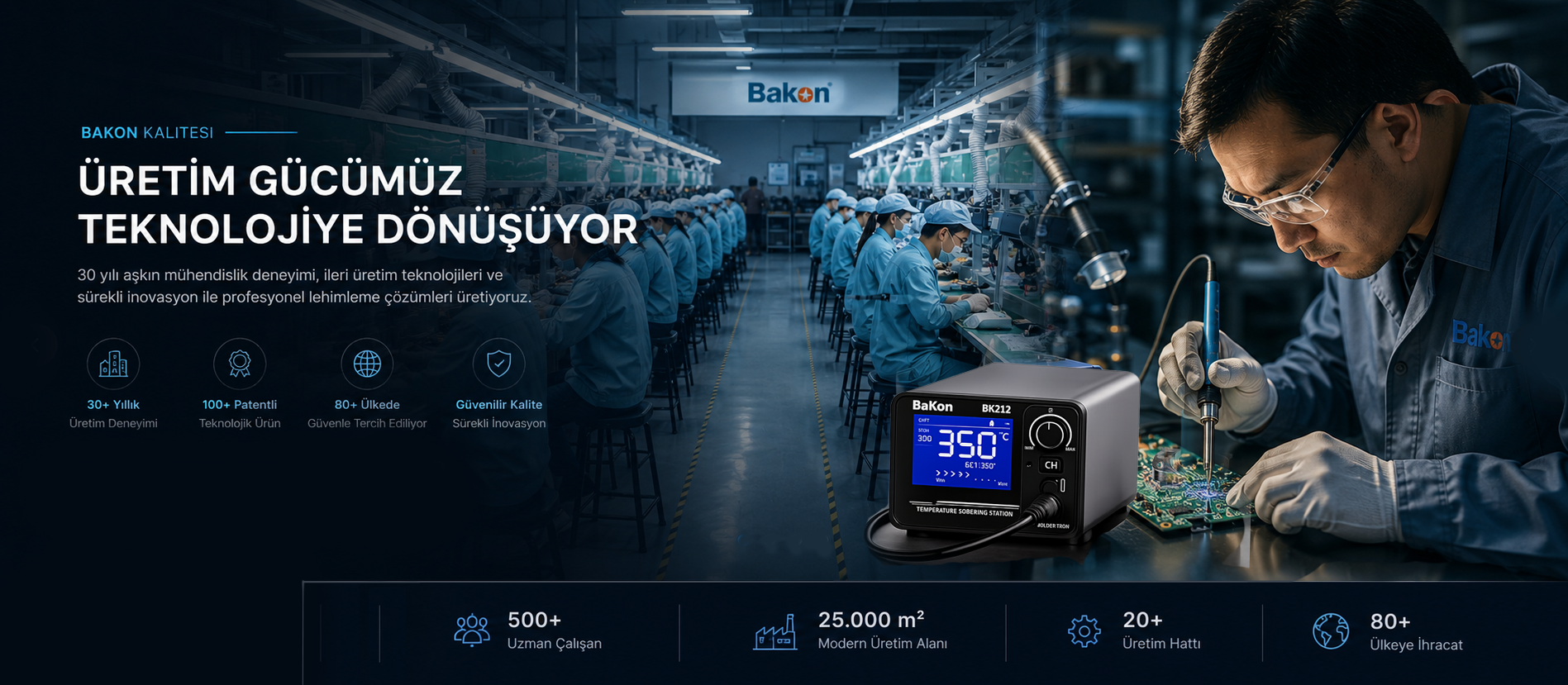 Bakon'un profesyonel ürün ailesini keşfedin; elektronik üretim ve teknik servis süreçleriniz için doğru çözüme ulaşın.